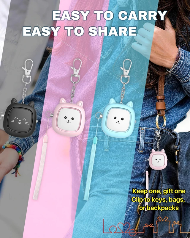Alt view image 7 of 7 - Personal Safety Alarm, 3 Pack Loud 130dB Siren Emergency Panic Alarm with LED Light, Easy Pull Pin Keychain Self-Defense Security Alarm for Women, Seniors, Kids