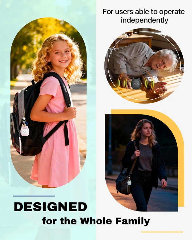 Alt view image 6 of 7 - Personal Safety Alarm, 3 Pack Loud 130dB Siren Emergency Panic Alarm with LED Light, Easy Pull Pin Keychain Self-Defense Security Alarm for Women, Seniors, Kids