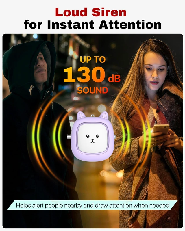 Alt view image 2 of 7 - Personal Safety Alarm, 3 Pack Loud 130dB Siren Emergency Panic Alarm with LED Light, Easy Pull Pin Keychain Self-Defense Security Alarm for Women, Seniors, Kids