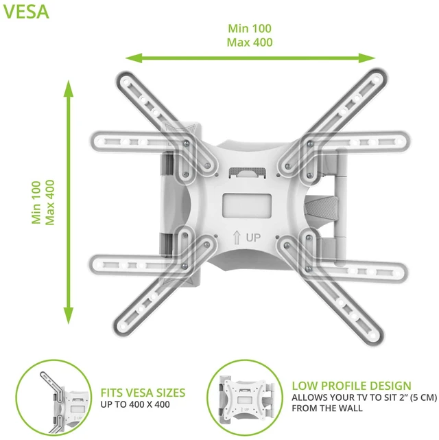 Alt view image 3 of 7 - M300W Full Motion Mount for TVS 26 to 55 - White