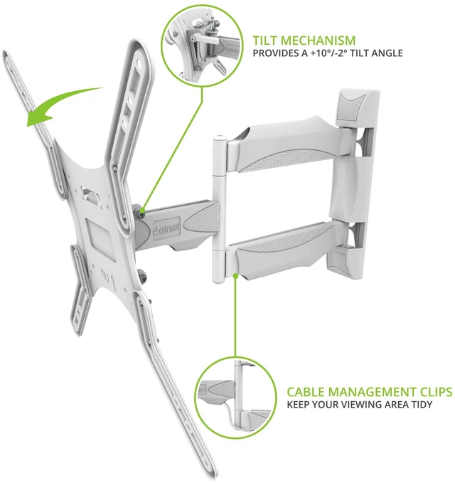 Alt view image 4 of 7 - M300W Full Motion Mount for TVS 26 to 55 - White