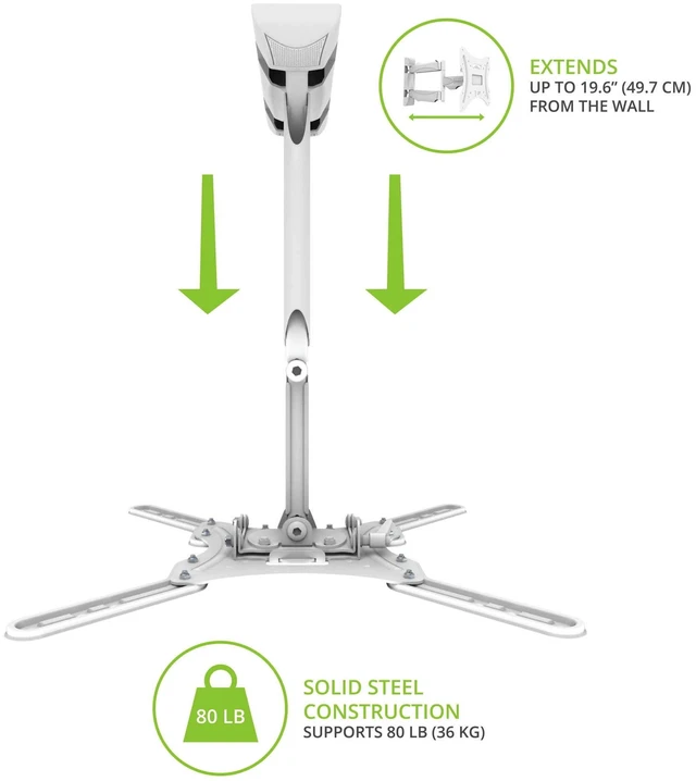 Alt view image 6 of 7 - M300W Full Motion Mount for TVS 26 to 55 - White