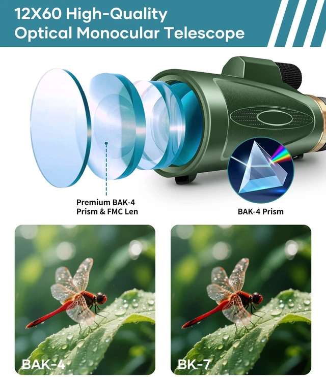 Alt view image 3 of 5 - Monocular Telescope 80X100 HD High Power with Smartphone Adapter Tripod Larger Vision Monoculars for Adults with BAK4 Prism & FMC Lens Suitable for Bird Watching