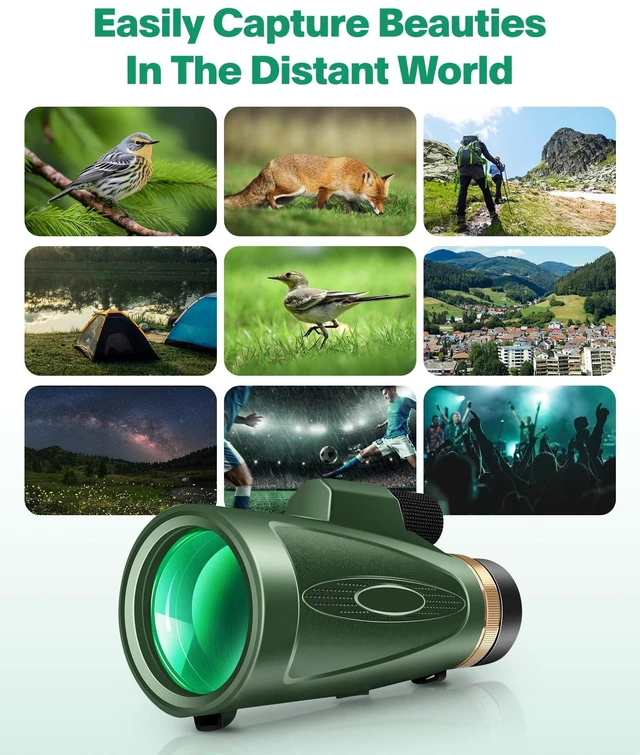 Alt view image 5 of 5 - Monocular Telescope 80X100 HD High Power with Smartphone Adapter Tripod Larger Vision Monoculars for Adults with BAK4 Prism & FMC Lens Suitable for Bird Watching