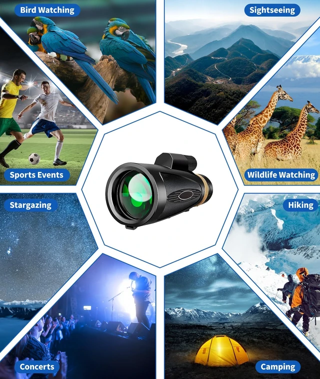 Alt view image 6 of 7 - Monocular Telescope 80X100 HD High Power with Smartphone Adapter Tripod Larger Vision Monoculars for Adults with BAK4 Prism & FMC Lens Suitable for Bird Watching Hiking