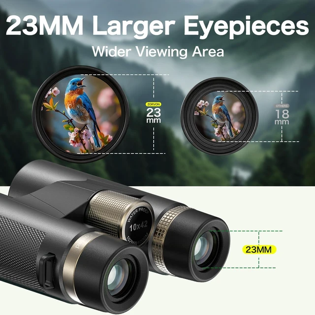 Alt view image 4 of 7 - 10x42 HD Binoculars for Adults, BAK4 Prism for Bird Watching & Cruise High-Powered Optics with 23mm Large Eyepiece, Low-Light Vision, Easy Focus, IPX7 Waterproof for Hunting, Travel