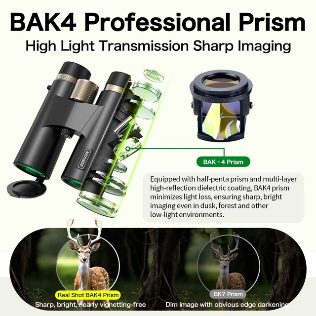 Alt view image 6 of 7 - 10x42 HD Binoculars for Adults, BAK4 Prism for Bird Watching & Cruise High-Powered Optics with 23mm Large Eyepiece, Low-Light Vision, Easy Focus, IPX7 Waterproof for Hunting, Travel