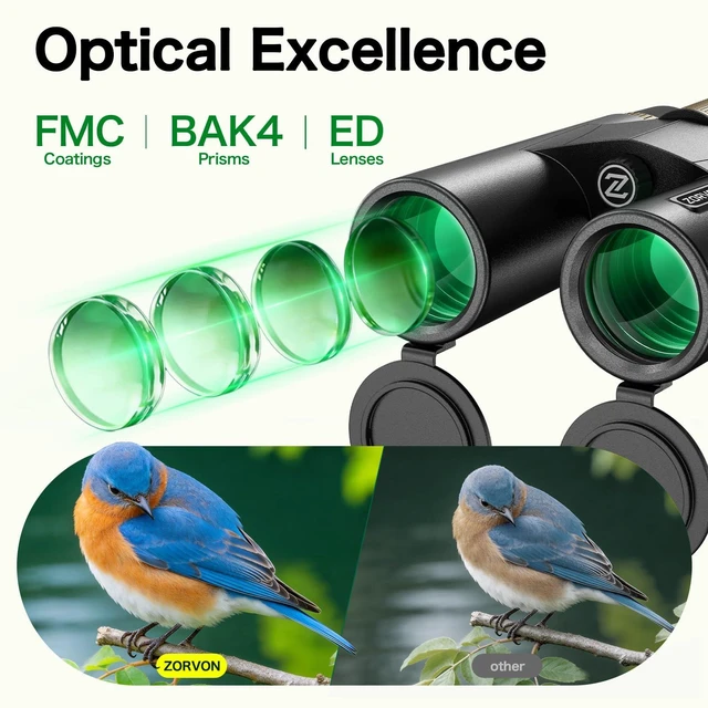 Alt view image 5 of 7 - 10x42 HD Binoculars for Adults, BAK4 Prism for Bird Watching & Cruise High-Powered Optics with 23mm Large Eyepiece, Low-Light Vision, Easy Focus, IPX7 Waterproof for Hunting, Travel