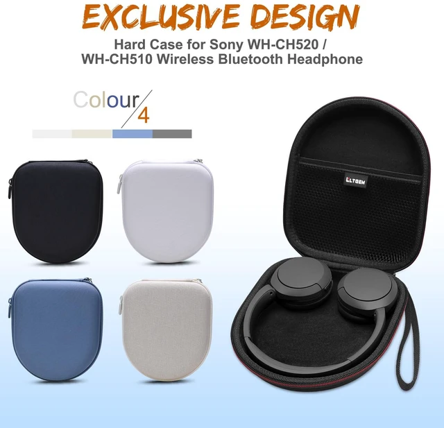 Alt view image 2 of 7 - Case for Sony WH-CH520 Wireless Headphones Cappuccino Hard Carrying Travel Case for Sony WH-CH520 Wireless Headphones