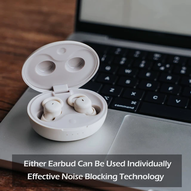 Alt view image 3 of 7 - Smallest Invisible Sleep Earbuds Comfortable Noise Blocking Wireless Headphones for Sleeping Bluetooth Flat Ear Buds for Side Sleepers,Tiny Hidden Buds for Work Sports (Beige)