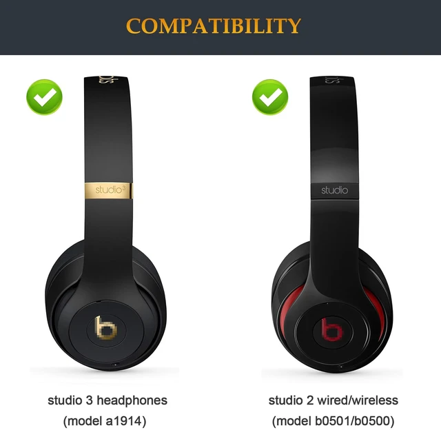 Alt view image 2 of 6 - Studio 3 Headband Replacement Parts Same as Stock Arch Band Repair Kit Compatible with Beats by Dre Studio 3 (A1914) and Studio 2 Wired/Wireless (B0500/B0501) Over-Ear Headphones (Midnight Black)