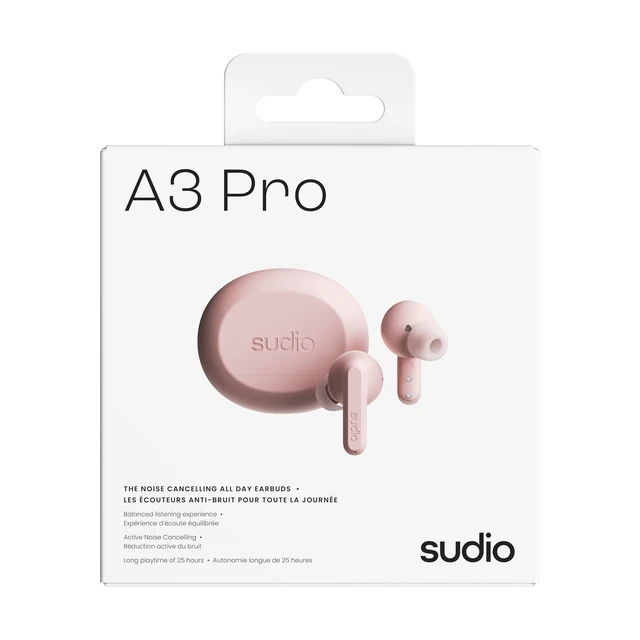 Alt view image 7 of 7 - A3 Pro Noise Cancelling Earbuds 25H Playtime, ANC, Multipoint Bluetooth 5.4, Clear Calls, IPX4 Sweat & Splash Resistant, USB-C Charging, Made from Recycled Plastics (Pink)