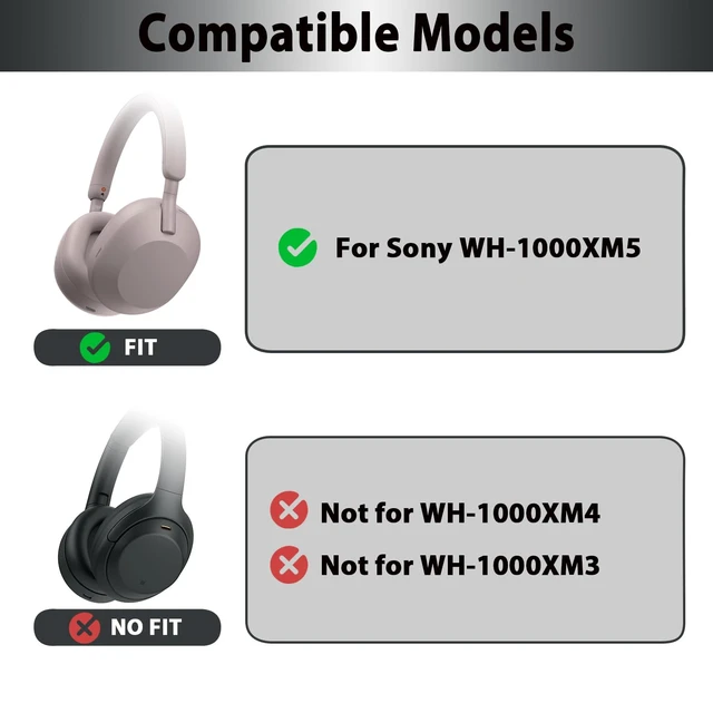 Alt view image 2 of 7 - XM5 Sweat Covers Accessories for Sony WH-1000XM5 - Smoky Pink Soft Silicone Case, 3-in-1 Headphone Covers with Ear Cover & Headband Cover & Shell Protector, Sweatproof & Washable