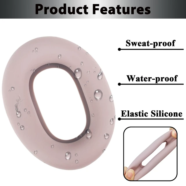 Alt view image 3 of 7 - XM5 Sweat Covers Accessories for Sony WH-1000XM5 - Smoky Pink Soft Silicone Case, 3-in-1 Headphone Covers with Ear Cover & Headband Cover & Shell Protector, Sweatproof & Washable