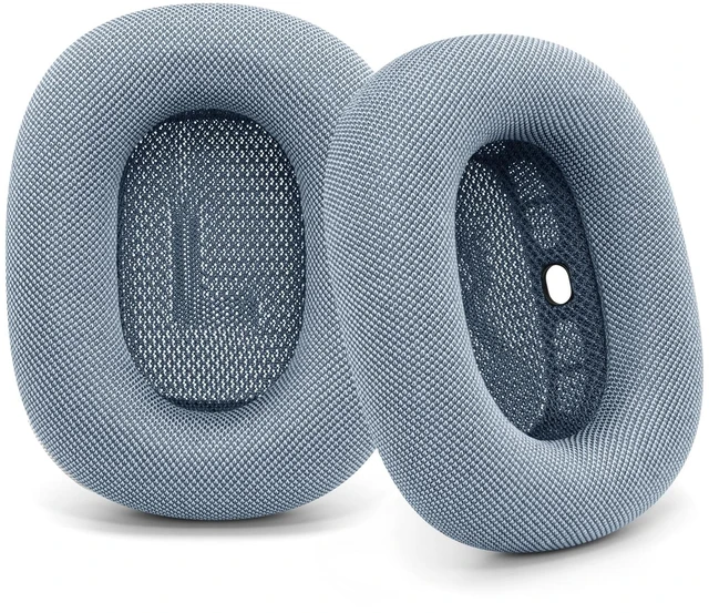 Main image of Ear Cushions for AirPods Max 1 & 2 Version, Mesh Fabric Ear Pad Replacement Headphone Earpad Covers with Upgraded Magnet Silicine Gel (Light Blue)
