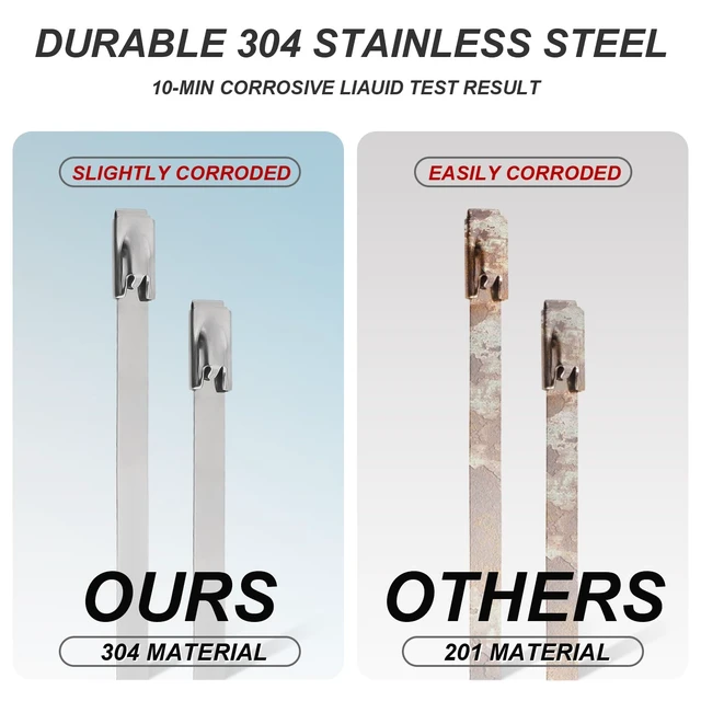 Alt view image 5 of 7 - Metal Zip Ties 24 inch Stainless Steel Cable Ties 100 Pack 270 lbs Heavy Duty Self-locking Wire Ties High Temp Zipties Chain Link fence Ties Multi Purpose Binding for Machinery Vehicles Pipes Fence