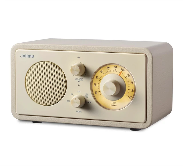 Main image of Vintage Portable Radio Bluetooth Speaker for Home Office Kitchen Excellent Sound, Good Reception, Compact size, Built in White Noise, Built in 2600mah Rechargeable Battery