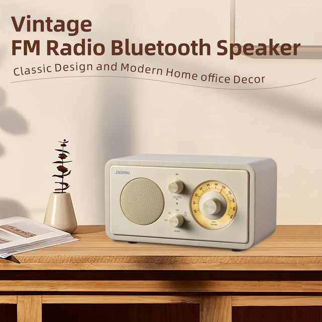 Alt view image 2 of 7 - Vintage Portable Radio Bluetooth Speaker for Home Office Kitchen Excellent Sound, Good Reception, Compact size, Built in White Noise, Built in 2600mah Rechargeable Battery