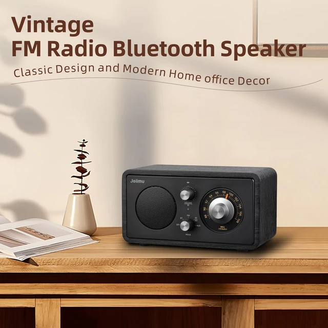 Alt view image 2 of 7 - Vintage Radio Bluetooth Speaker for Home Office Kitchen Desk Decor Excellent Sound, Good Reception, Compact size, Built in White Noise, Built in 2600mah Rechargeable Battery
