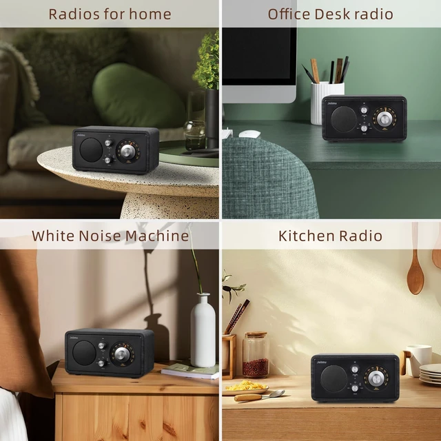Alt view image 6 of 7 - Vintage Radio Bluetooth Speaker for Home Office Kitchen Desk Decor Excellent Sound, Good Reception, Compact size, Built in White Noise, Built in 2600mah Rechargeable Battery