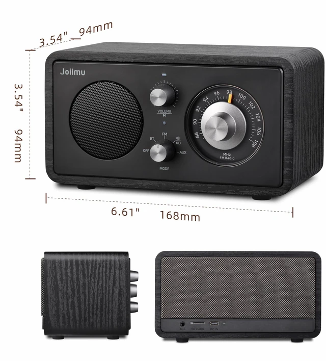 Alt view image 7 of 7 - Vintage Radio Bluetooth Speaker for Home Office Kitchen Desk Decor Excellent Sound, Good Reception, Compact size, Built in White Noise, Built in 2600mah Rechargeable Battery
