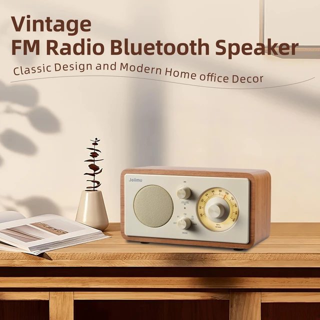 Alt view image 2 of 7 - Vintage Small Radio Bluetooth Speaker for Home Office Kitchen Decor Excellent Sound, Good Reception, Compact size, Built in White Noise, Built in 2600mah Rechargeable Battery