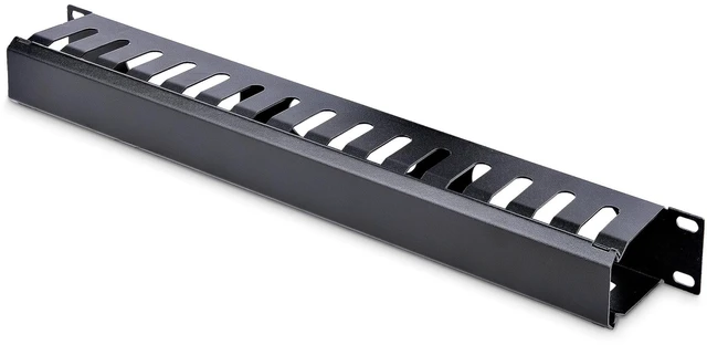 Main image of Horizontal 1U Server Rack Cable Management Finger Duct w/ Cover - 19" Network Rack Wire Duct Raceway Panel - Slotted Wire Duct (CMDUCT1UX)