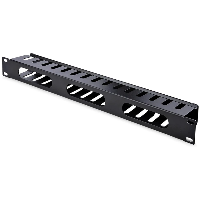 Alt view image 7 of 7 - Horizontal 1U Server Rack Cable Management Finger Duct w/ Cover - 19" Network Rack Wire Duct Raceway Panel - Slotted Wire Duct (CMDUCT1UX)