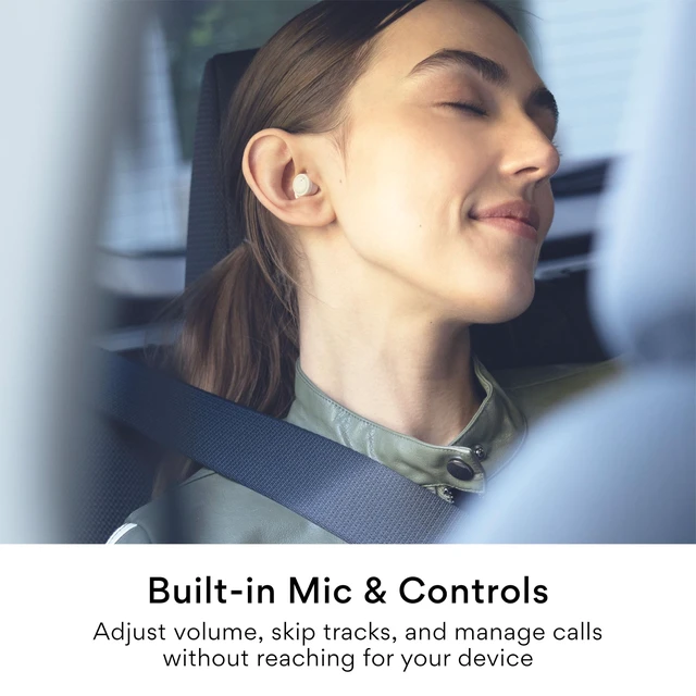 Alt view image 7 of 7 - SleepTones Sleep Earbuds Bluetooth for Side Sleeper, Beige Compact Wireless Sleeping Headphones, Low-Profile Earpieces for Comfortable Fit, Built-in Mic, Touch Controls, Charging Case