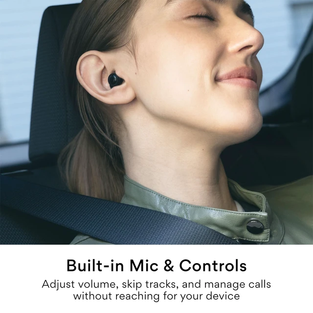 Alt view image 7 of 7 - SleepTones Sleep Earbuds Bluetooth for Side Sleeper, Black Compact Wireless Sleeping Headphones, Low-Profile Earpieces for Comfortable Fit, Built-in Mic, Touch Controls, Charging Case