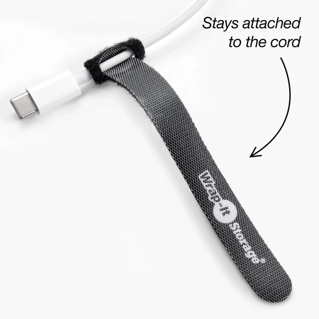 Alt view image 3 of 6 - Self-Gripping Cable Ties by - 5" (50-pack) Multicolor Reusable Hook and Loop Cord Organizer Cable Ties for Cord Management and Desk or Office Organization