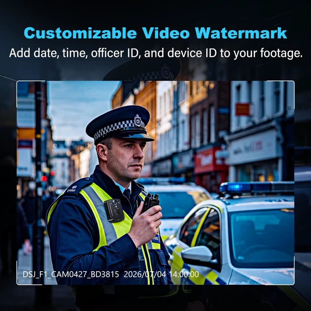 Alt view image 7 of 7 - 4K Body Camera, 11-13Hrs Battery Body Cameras with Audio and Video Recording, H.265 Video Code Body Cam for Security Guard Train Conductor Delivery Driver Waiter (128GB)