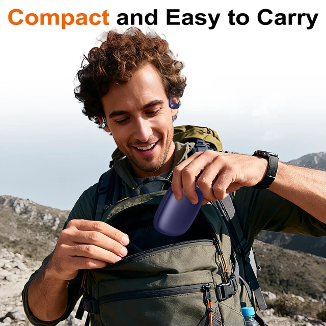 Alt view image 7 of 7 - Open Ear Buds Wireless Earbuds 5.4 Bluetooth Headphones Deep Bass Sound,smart Touch Control,60Hrs Playtime Earphone with Earhooks for Running, Meeting, Workout-Blue