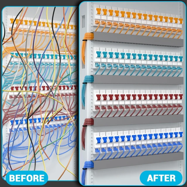 Alt view image 5 of 6 - Open Slot Wire Duct Kit, 125.6"(8 x 15.7) Server Rack Cable Management, Cable Management Raceway for Hide Network HDMI VGA Cable, Wiring Raceway Cable Duct, Desk Wire Channel, 8 Pack, Grey