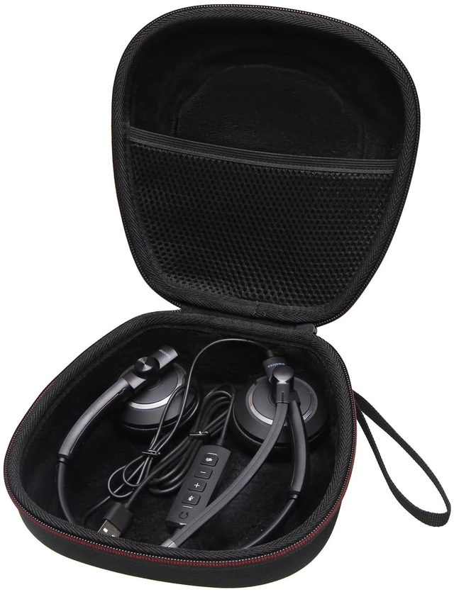 Main image of Case for Logitech H390/H391/Zone 301/H111/H570e Wired Headset Black Hard Carrying Travel Wired Headset Case for Logitech H390/H391/Zone 301/H111/H570e & JIAMQISHI/Poly Blackwire 3220/AOC