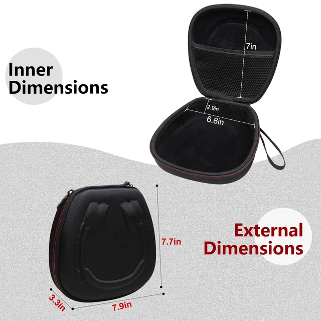 Alt view image 2 of 7 - Case for Logitech H390/H391/Zone 301/H111/H570e Wired Headset Black Hard Carrying Travel Wired Headset Case for Logitech H390/H391/Zone 301/H111/H570e & JIAMQISHI/Poly Blackwire 3220/AOC