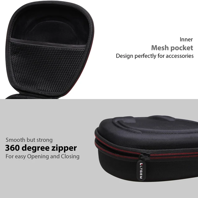 Alt view image 3 of 7 - Case for Logitech H390/H391/Zone 301/H111/H570e Wired Headset Black Hard Carrying Travel Wired Headset Case for Logitech H390/H391/Zone 301/H111/H570e & JIAMQISHI/Poly Blackwire 3220/AOC