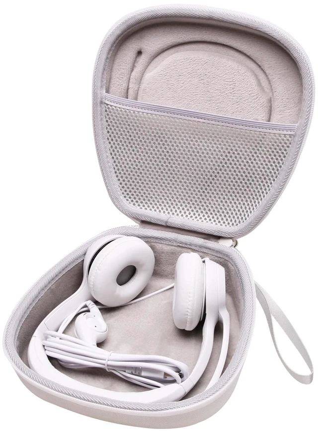 Main image of Case for Logitech H390/H391/Zone 301/H111/H570e Wired Headset White Hard Carrying Travel Wired Headset Case for Logitech H390/H391/Zone 301/H111/H570e & JIAMQISHI/Poly Blackwire 3220/AOC