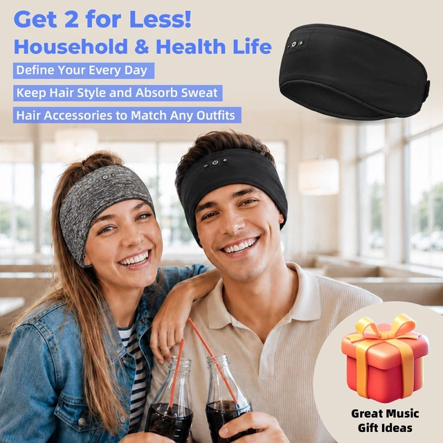 Alt view image 6 of 7 - Sleep Headphones, Adjustable Headband Headphones, Wireless Bluetooth Headband with Stereo Speakers, Headband Headphones for Sleeping, Running, Insomnia, Cool Gadgets Tech Presents