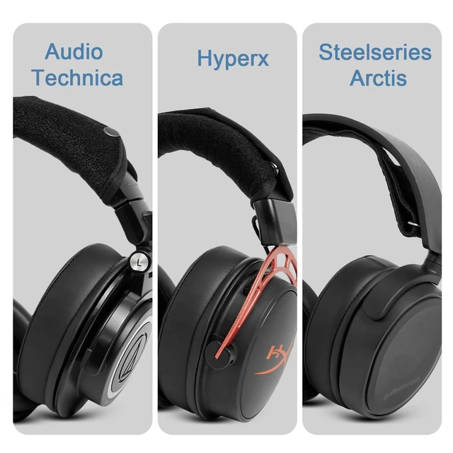 Alt view image 4 of 7 - Replacement Earpads for HyperX Cloud/Alpha, Audio Technica M50X/M40X -Black Ear Pads Also for Turtle Beach Stealth, Sony MDR-7506 Series & More, Cushions with Softer Protein Leather, Memory Foam