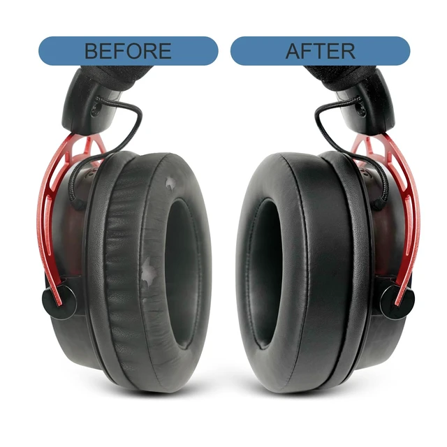 Alt view image 5 of 7 - Replacement Earpads for HyperX Cloud/Alpha, Audio Technica M50X/M40X -Black Ear Pads Also for Turtle Beach Stealth, Sony MDR-7506 Series & More, Cushions with Softer Protein Leather, Memory Foam