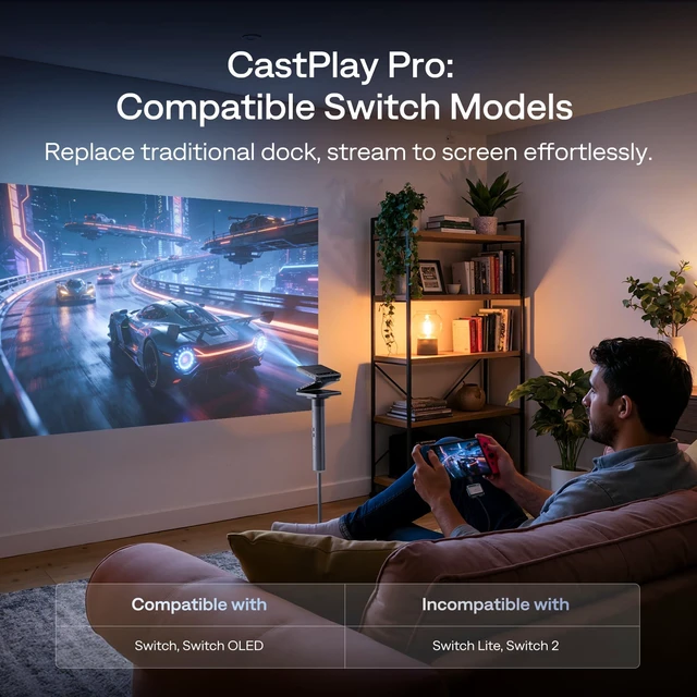 Alt view image 6 of 7 - Wireless USB-C Transmitter for Zip, Requires DP Alt Mode Output CastPlay Pro Type-C Dongle Compatible with Smartphones, Laptops, Tablets and Switch