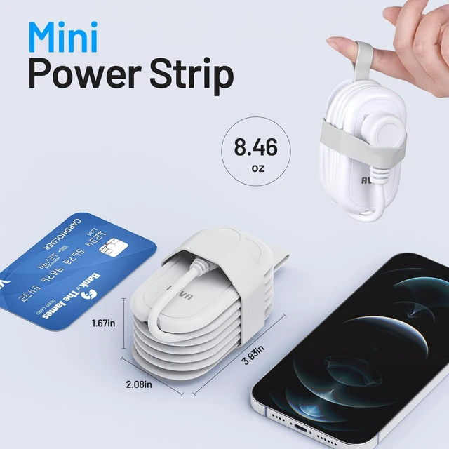 Alt view image 3 of 7 - Travel Power Strip, 2 Outlets 3 USB Ports 4FT Extension Cord, White Small Portable Travel Extension Cord with USB-C Ports for Cruise Ships, Dorm, Hotel, Travel Essentials