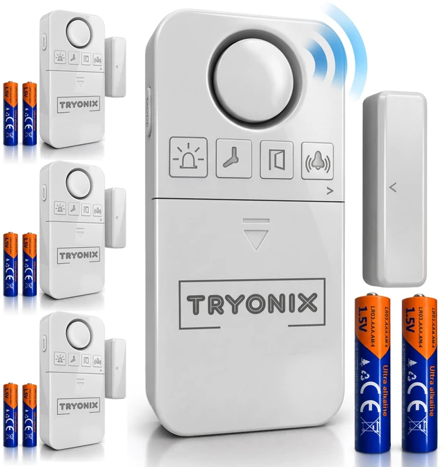 Main image of Door Alarms When Opened for Kids & Elderly 130 dB Loud Door & Window Alarm, 1.2 Wide Gap Sensor, Instant & Delay Alerts, 3 Volume Levels, AAA Batteries Included, Low Battery Alert, 4 Pack