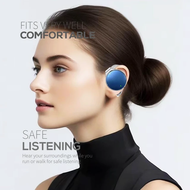 Alt view image 4 of 6 - Open Ear Headphones Wireless, 52Hrs Playtime, with Hook Bluetooth Headset Lightweight Earphones, Clip-On Ear Design, Dual Device Pairing, for Workouts