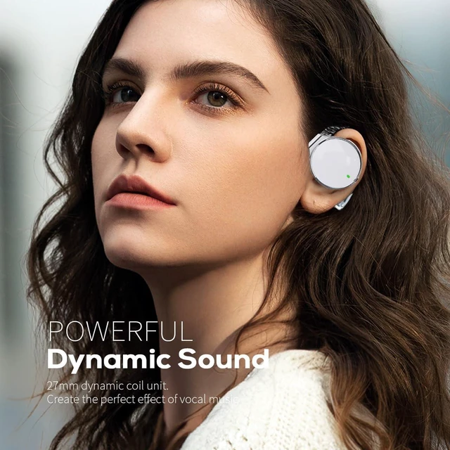 Alt view image 3 of 6 - Open Ear Wireless Headphones 52H Playtime Bluetooth 5.4 Ear Clip Earbuds 52H Music - 46H Calls - Over Ear Comfort - BT5.4 Stable - Dual-Device Connect - NTC Overheat Protection - ENC Clear Calls