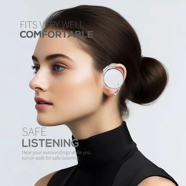 Alt view image 6 of 6 - Open Ear Wireless Headphones 52H Playtime Bluetooth 5.4 Ear Clip Earbuds 52H Music - 46H Calls - Over Ear Comfort - BT5.4 Stable - Dual-Device Connect - NTC Overheat Protection - ENC Clear Calls
