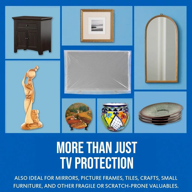 Alt view image 7 of 7 - Foam Flat Screen TV Cover and Bubble TV Protective Cover, Fits Up to 75" TV 70"W X 42"H, 1×Foam and 1×Bubble, Flat Screen TV Protection Bubble Wrap for TV Moving, Storing, Packing or Home Renovation