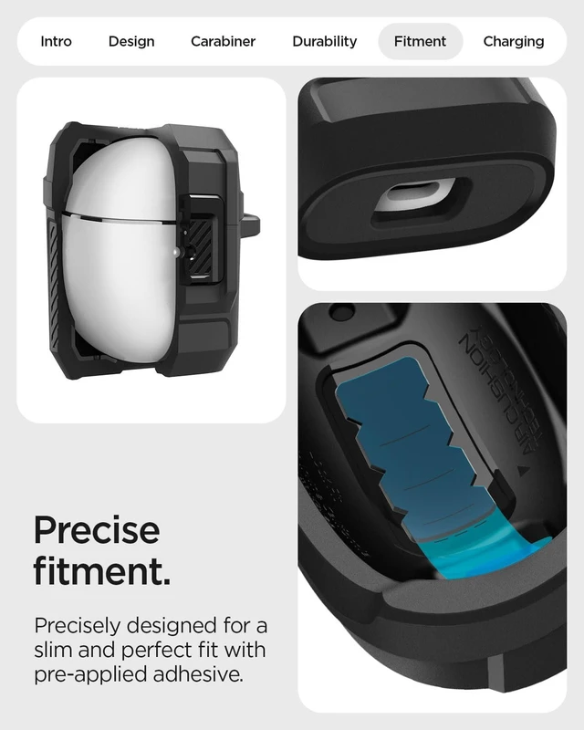 Alt view image 7 of 7 - Lock Fit Designed for Google Pixel Buds 2a Case (2025) with Lock Secure Locking Clip, TPU & PC Dual-Layer, Drop Protection, Included Carabiner - Matte Black
