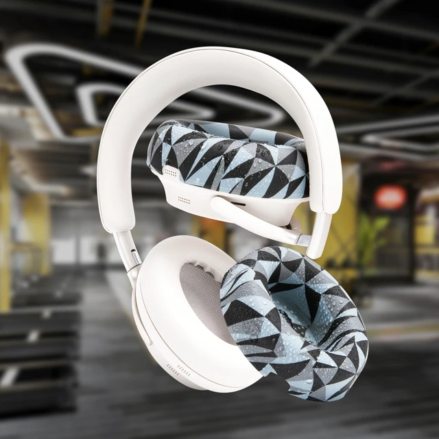 Alt view image 4 of 7 - SweatZ QC Ultra - Patented Covers for Bose QuietComfort Ultra Gen 1 & 2 Made by Wicked Cushions Made with Premium Silicone, Sweatproof & Washable Geo Grey